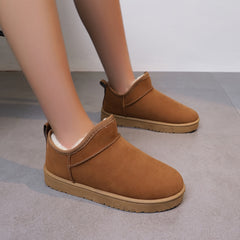 Women's Plush Thermal Snow Boots Anti-slip Wear-resistant Flat O