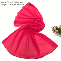 Solid Chiffon Hijab Thin Breathable Scarf Casual Shawl