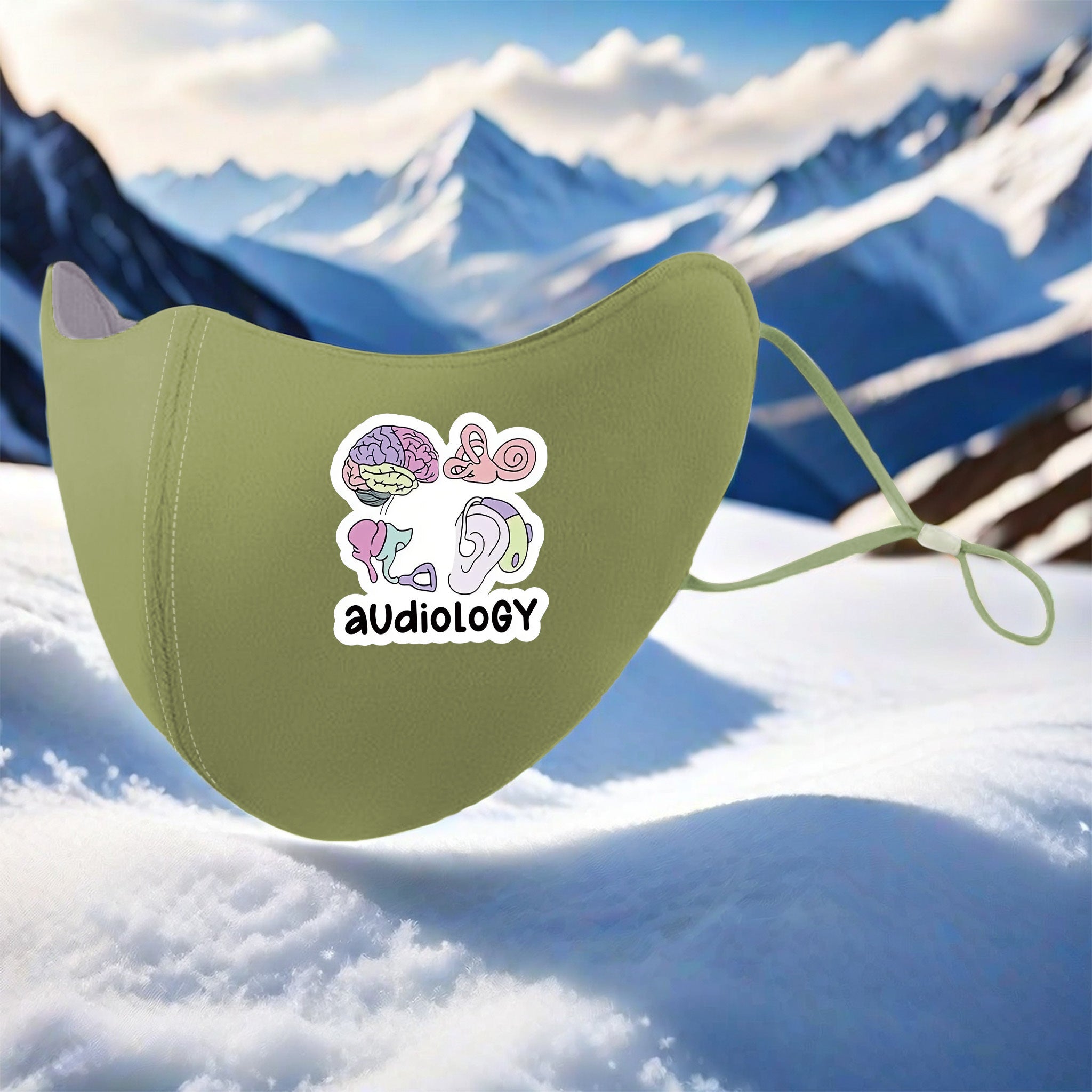3D Fleece Lined Warm Face Mask w/ Colorful Mic & Earpi