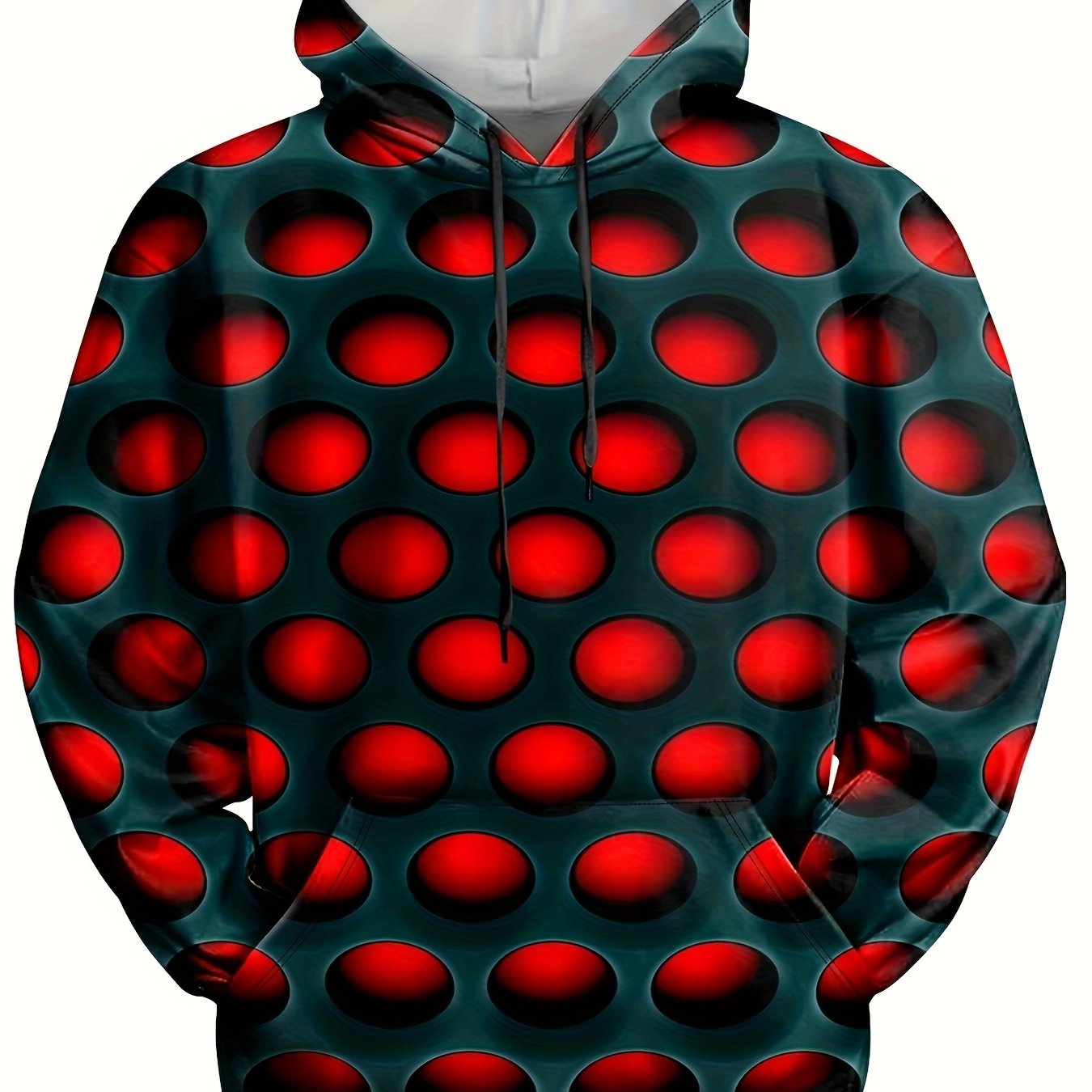 Red Holes 3D Print Hoodies for Men Graphic Hoodie Autumn Winter