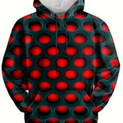 Red Holes 3D Print Hoodies for Men Graphic Hoodie Autumn Winter