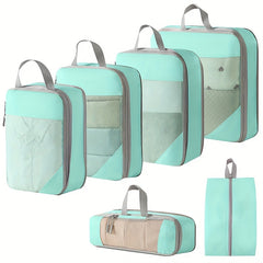 6-Piece Travel Packing Cubes Mesh Luggage Organizers