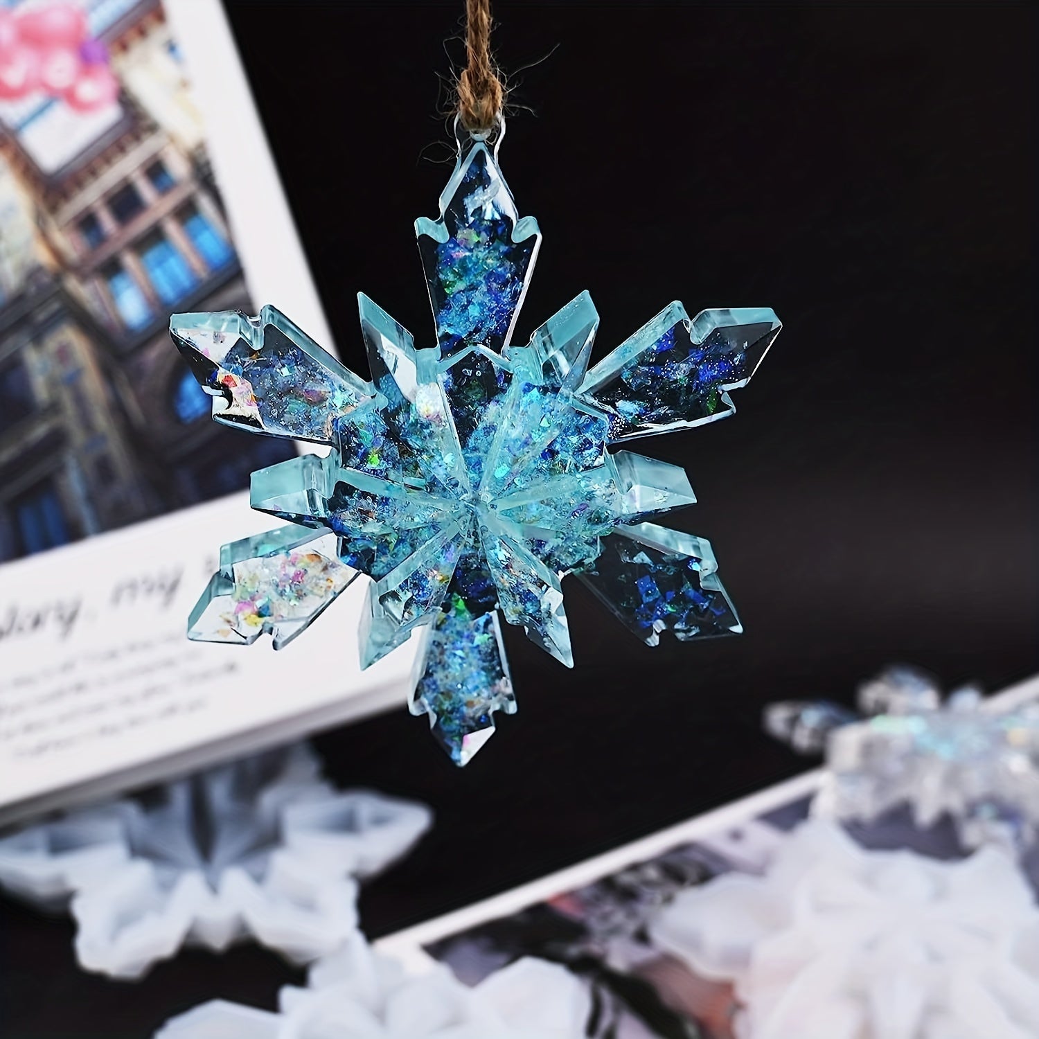 3pcs Christmas Snowflake Resin Mold Set Big Snowflake Silicone Molds For Resin