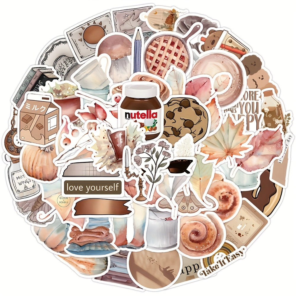 60Pcs Food Stickers For Kids, Teens & Adults Waterproof Vinyl Cartoon Stickers