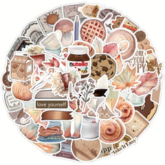 60Pcs Food Stickers For Kids, Teens & Adults Waterproof Vinyl Cartoon Stickers