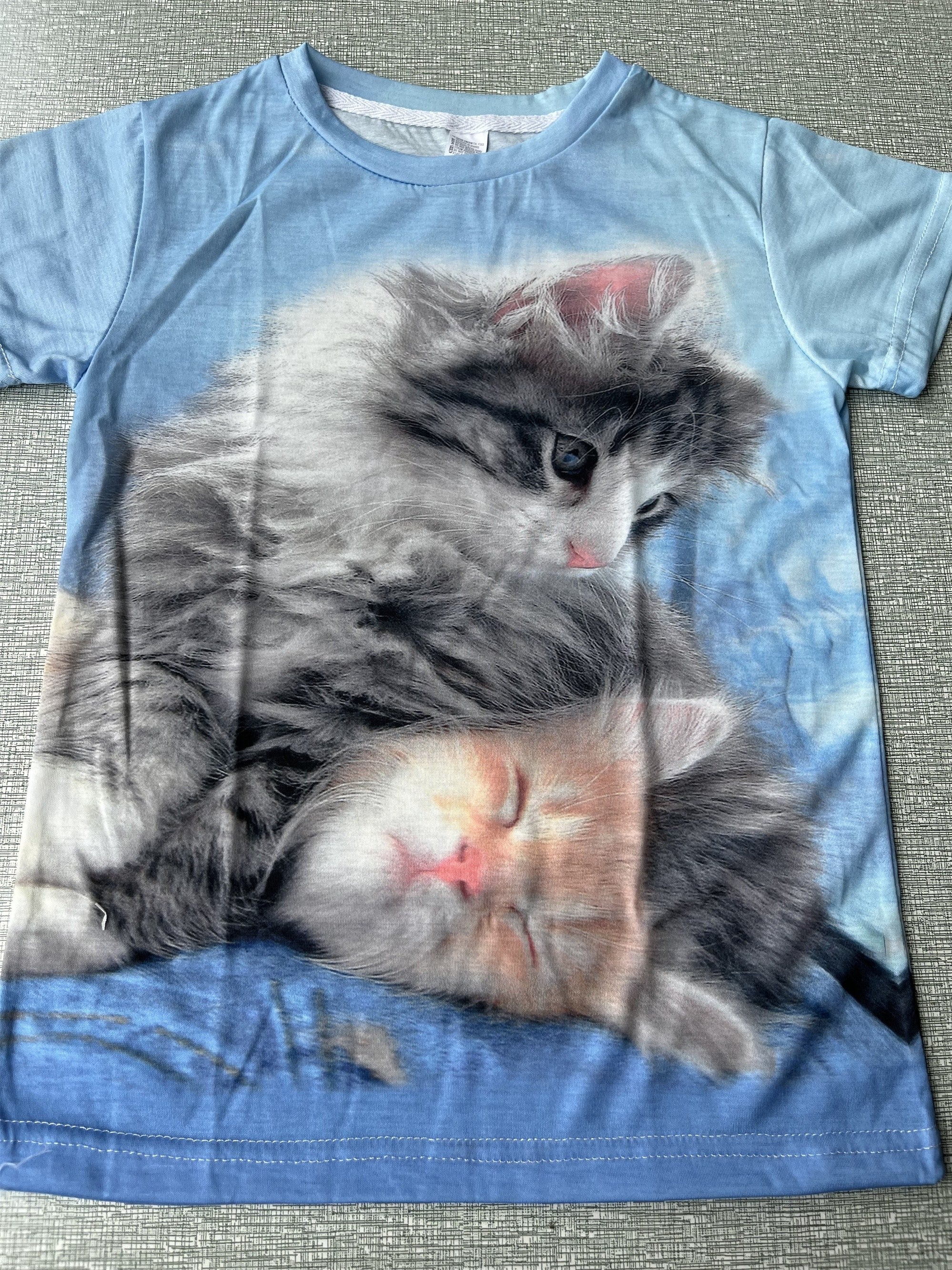3D Kitten Graphic T Shirt for Boys & Girls - Summer Outfit