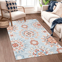 Soft Persian Floral Area Rug Large Stain Resistant Washable Rug