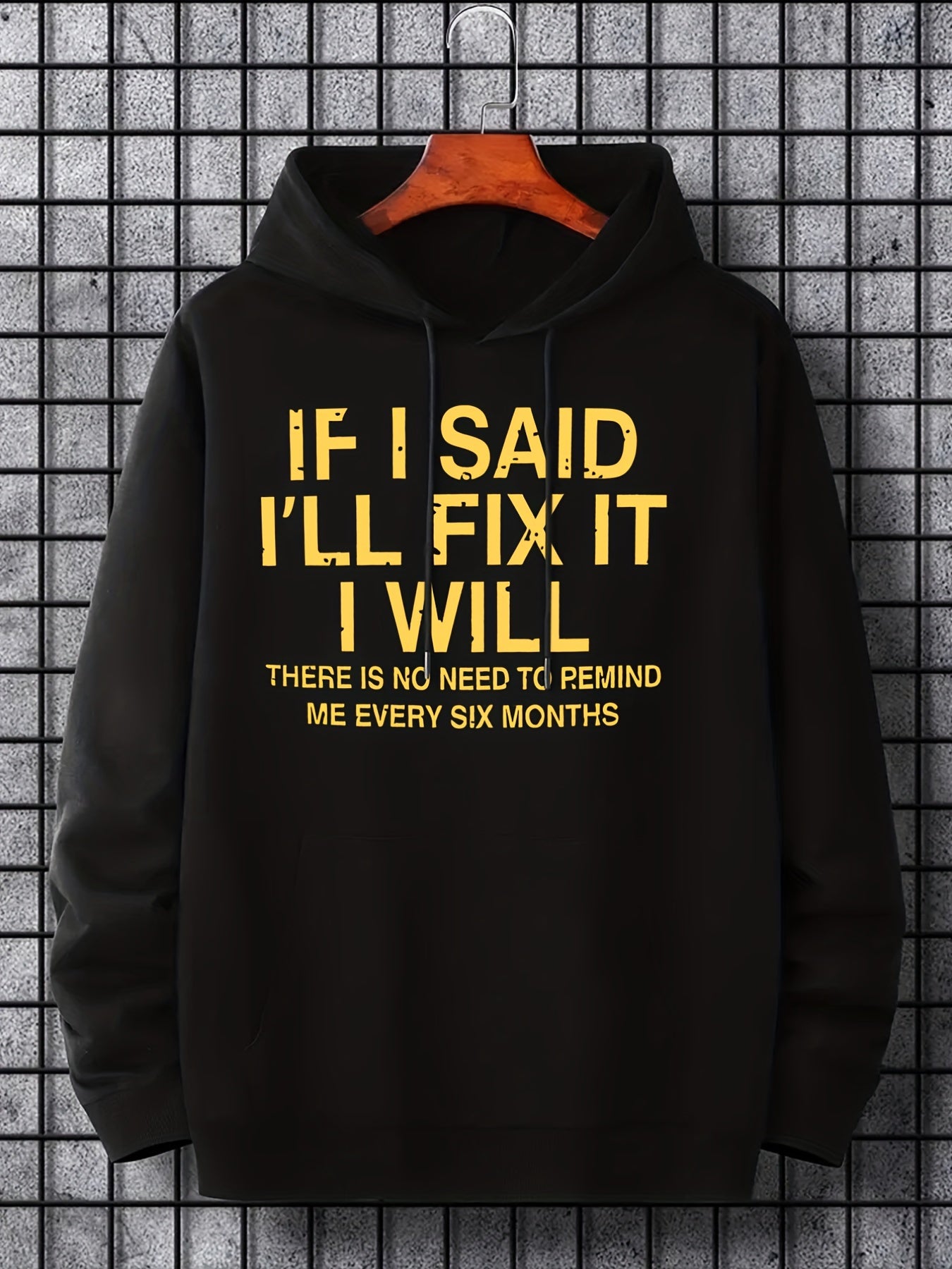 Funny 'First Father's Day' Slogan Print Hoodie for Men