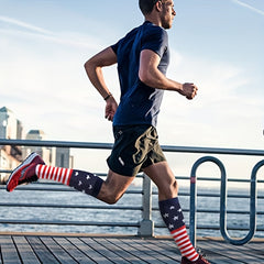 6 Pairs Striped Compression Socks American Flag Sport Wear Resistant