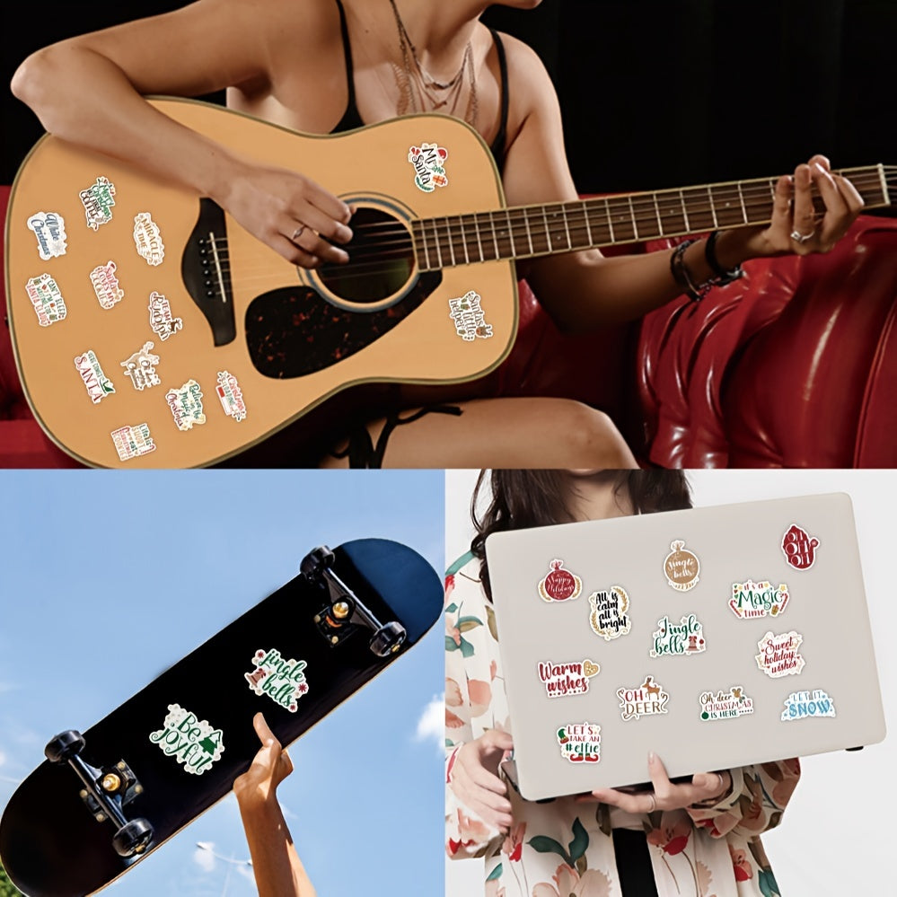100pcs Christmas Vinyl Stickers Funny Holiday Stickers For Teens & Adults