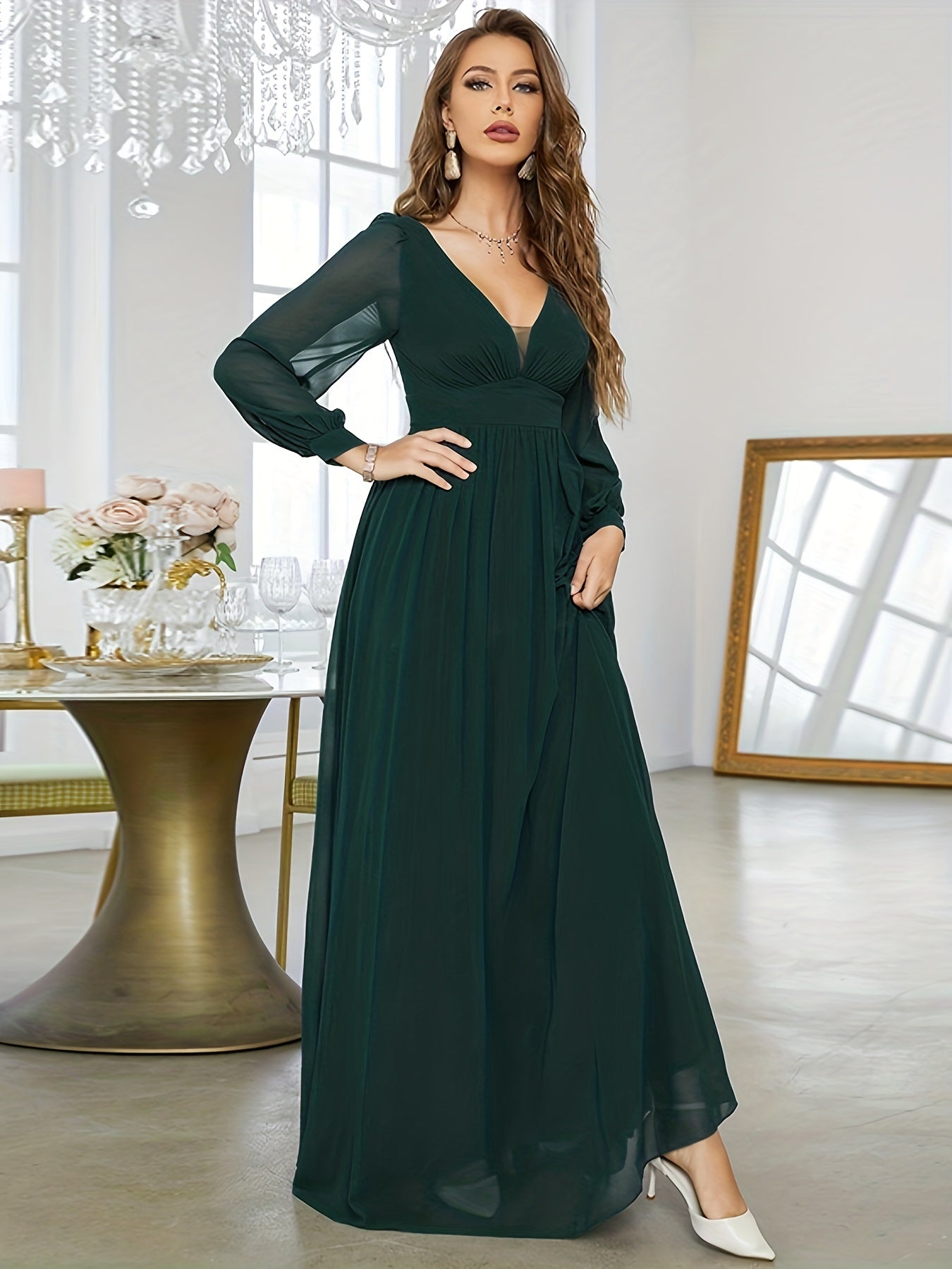 V Neck Bridesmaid Dress Wedding Party Women's Clothing