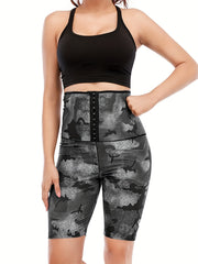 Camouflage Sauna Sweat Shorts Tummy Control Activewear