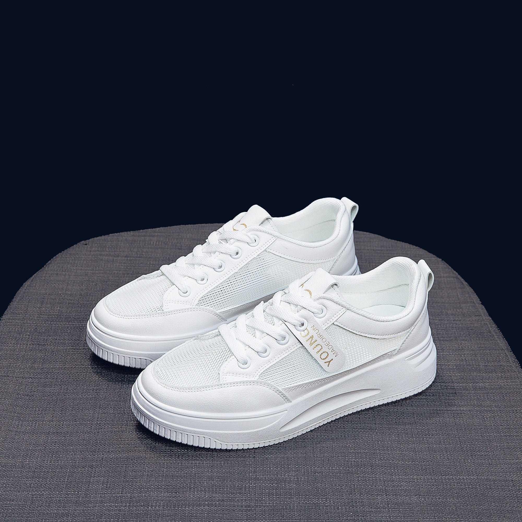 Women's Mesh Lace Up Platform Sneakers Non Slip Breathable Running Shoes