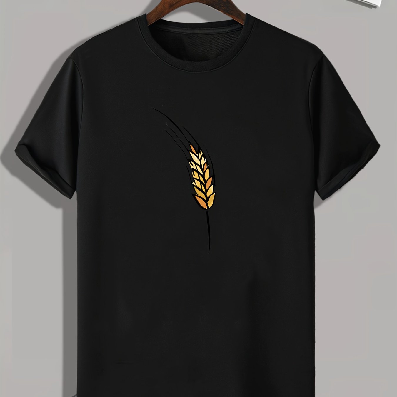 Wheat Pattern Print Men's Sports T-shirt