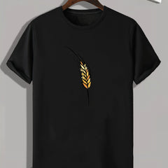 Wheat Pattern Print Men's Sports T-shirt
