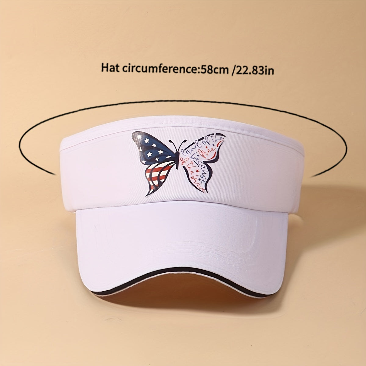 Butterfly Visor Hat Independence Patriotic Cap For Women