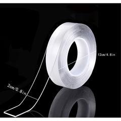 Nano Double-sided Tape 118in Long Transparent Waterproof Reusable Washable