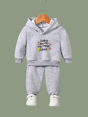Happy Place Pattern Hoodie & Sweatpants Set
