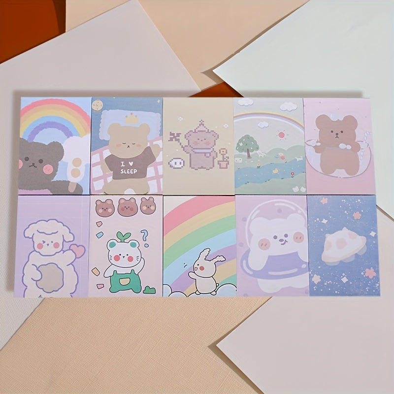 10 Mini Creative Notepad Portable Tearable Cartoon Styles
