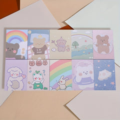 10 Mini Creative Notepad Portable Tearable Cartoon Styles