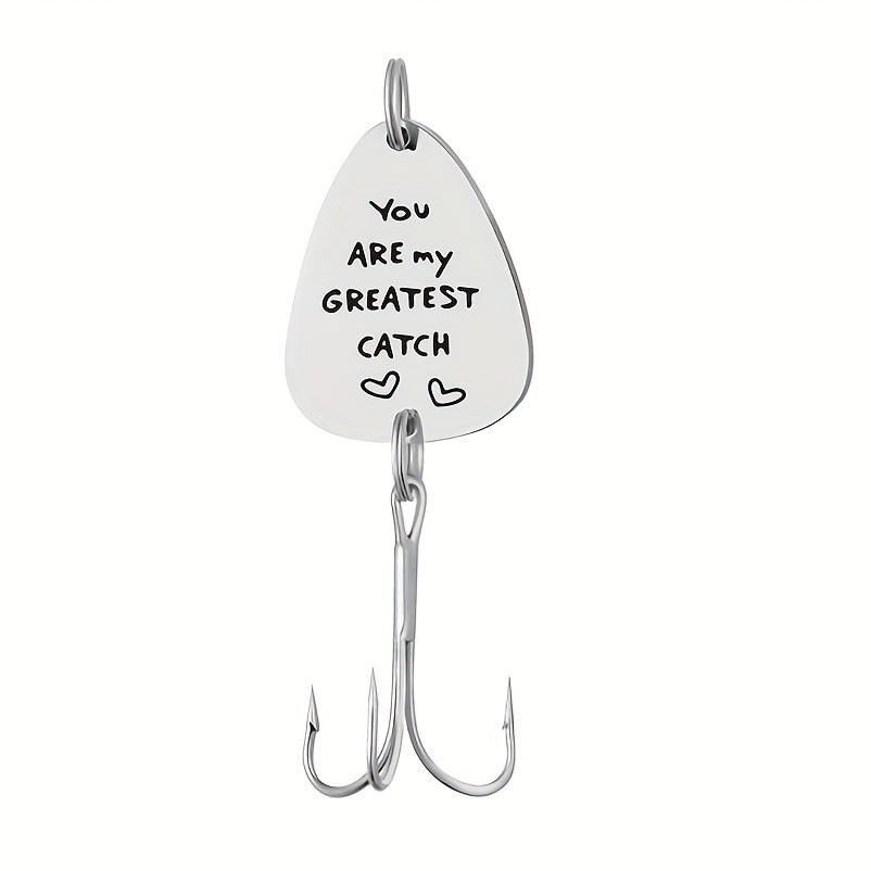 1pc 2g Text Sequins Fishing Hook With Love Fishing More Love You
