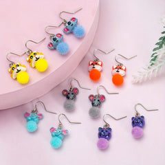 12 Pairs Funky Animals Cartoon Earrings for Men Women Boys Girls