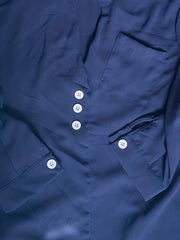 Casual Blouse Women's Plus Solid Button Long Sleeve V Neck Tunic Top
