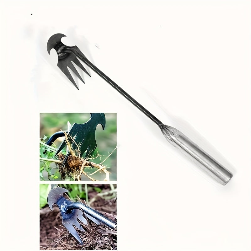 4 Teeth Manganese Steel Weeding Tool Dual Purpose Hand Remover
