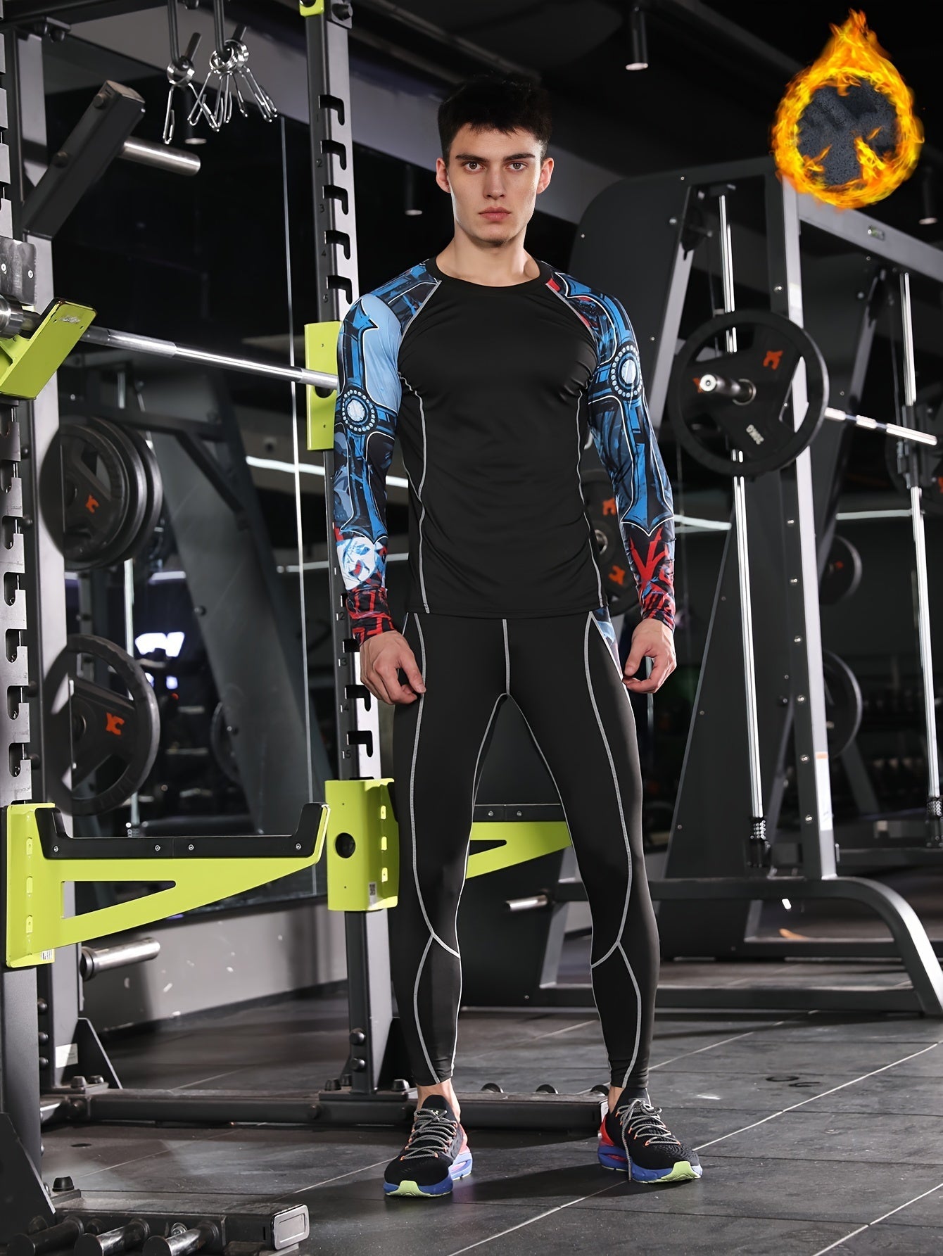 Men's Compression Set: T shirt & Leggings for Gym Workout Running