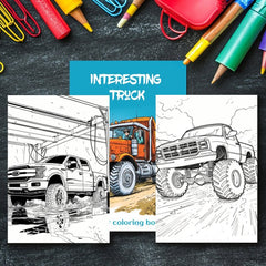 Fun Truck Coloring Book - Birthday, Christmas, Halloween Gift