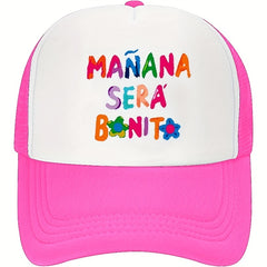 Colorful Letter Print Trucker Hat Mesh Candy Baseball Cap Casual Sunshade Dad