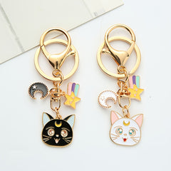 Cat Alloy Car Key Ring - Stylish Bag Accessory
