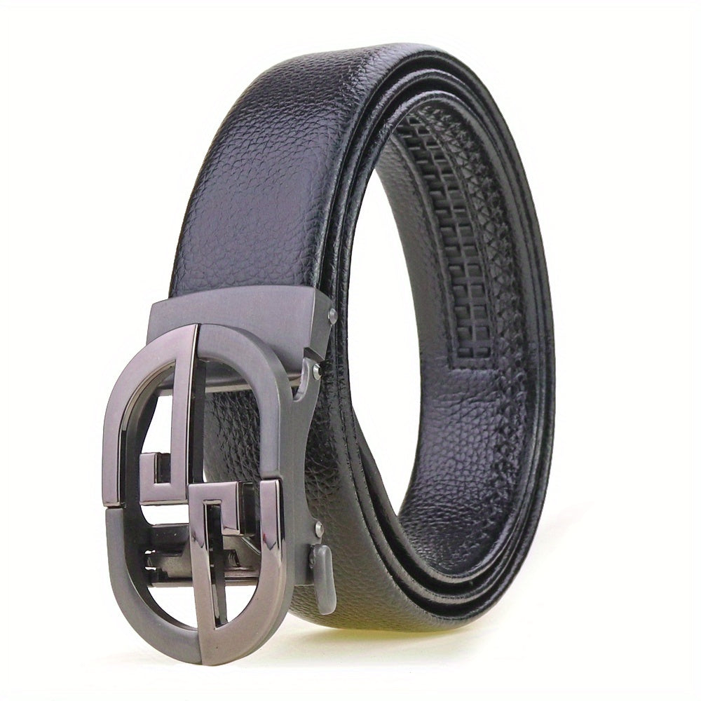 Men's Automatic Buckle Leather Belt for Father Husband Boyfriends
