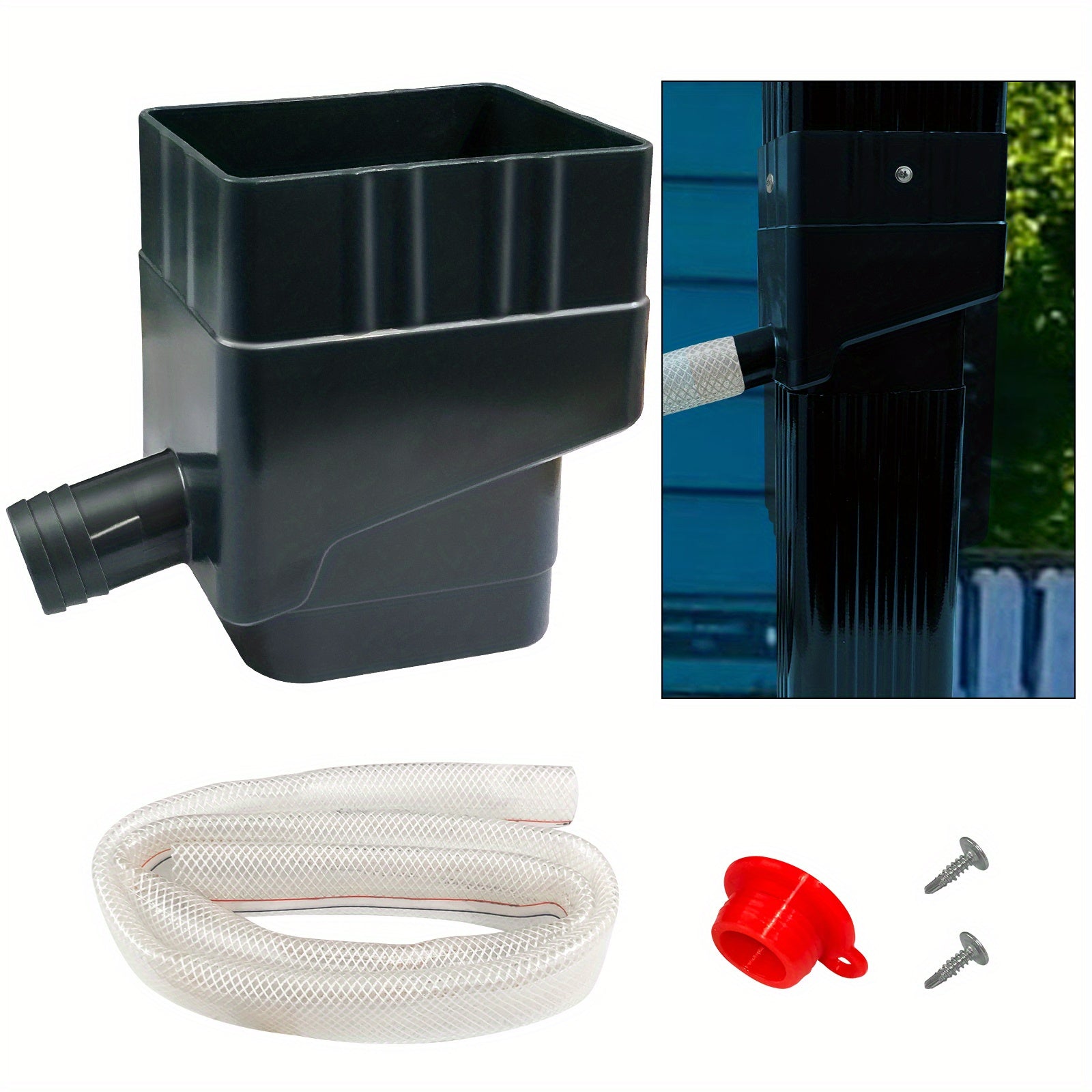 Rainwater Collection System Diverter Connector Kit Outdoor Garden Lawn