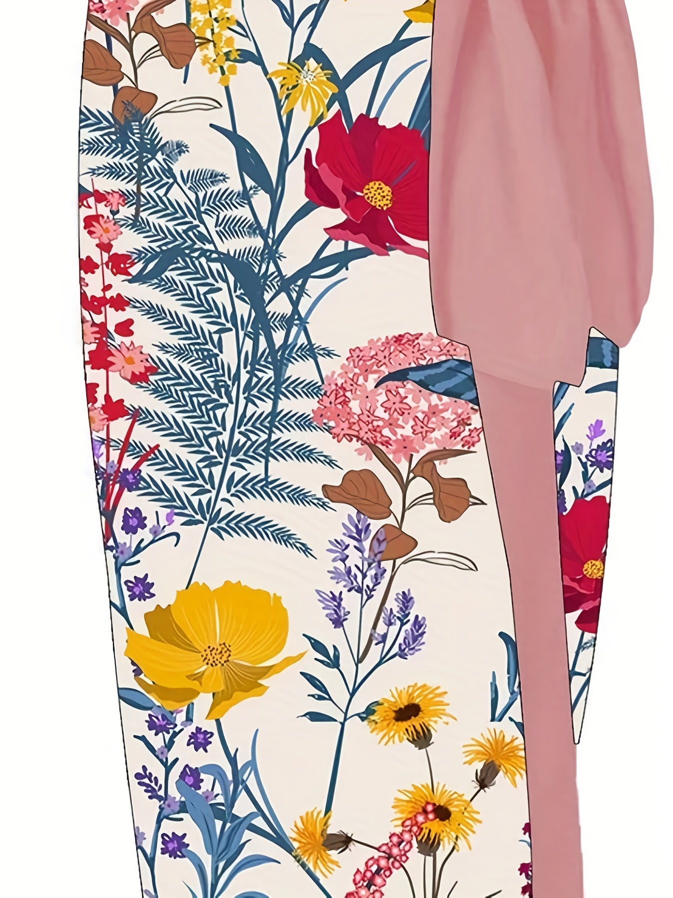 Plus Floral Ruffle Bodysuit & Wrap Dress Swimsuit Set