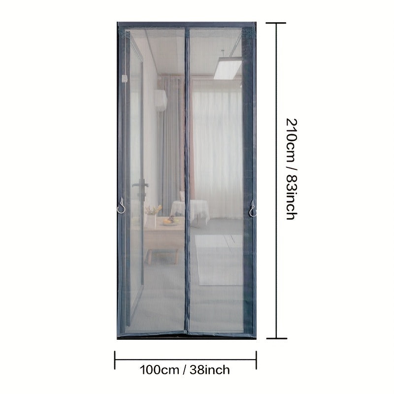 Magnetic Screen Door Self-Sealing Mesh Partition Coffee Gray