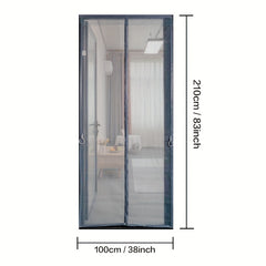 Magnetic Screen Door Self-Sealing Mesh Partition Coffee Gray