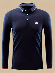 Lotus Print Men's Lightweight Button Up Shirt