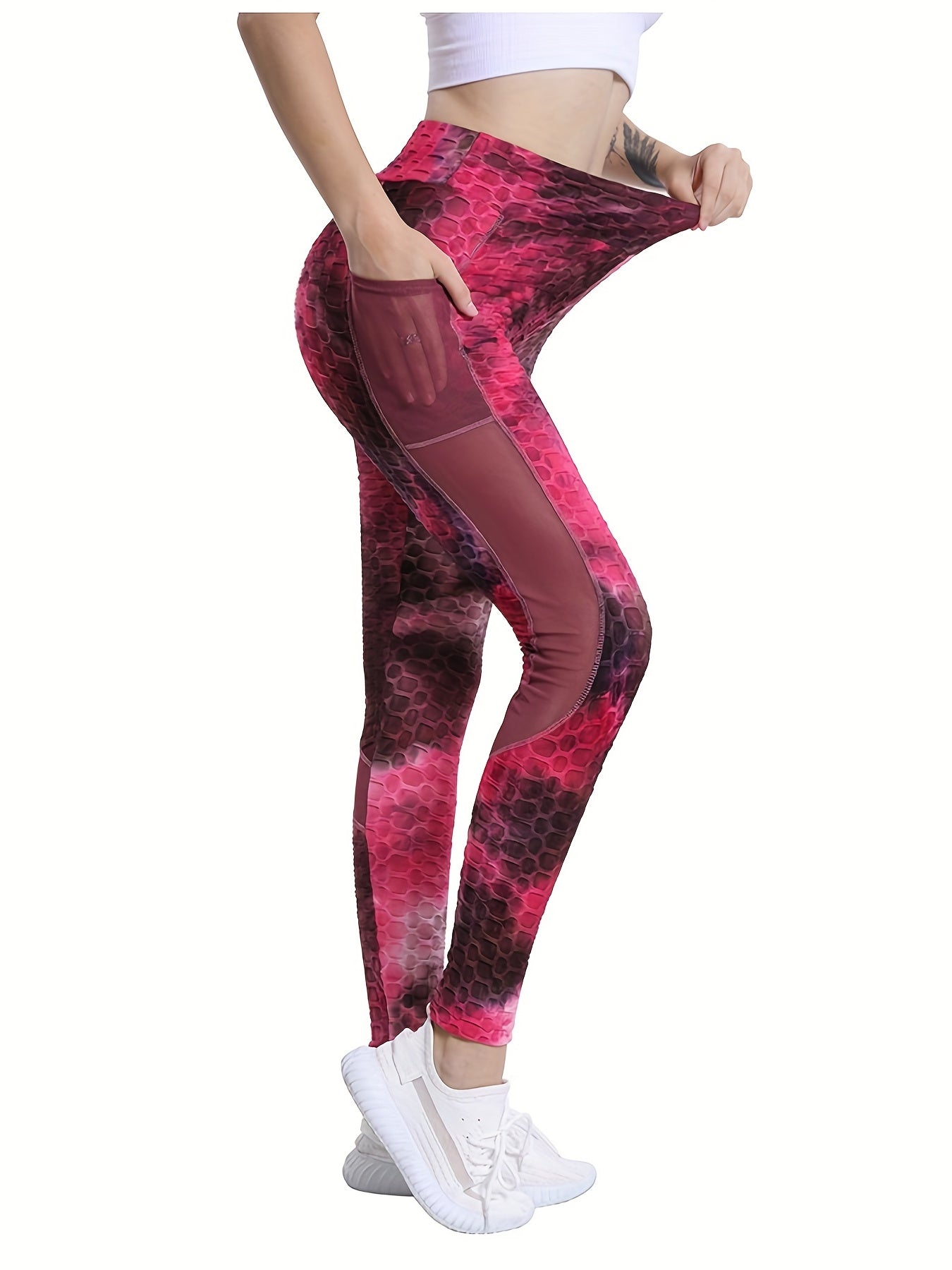 Tie Dye Yoga Leggings High Waist Running Exercise Jogger Workout Tight Pants