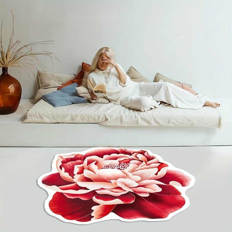 Peony Flower Carpet Mat for Home Decoration