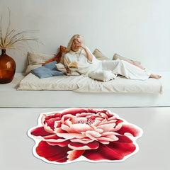Peony Flower Carpet Mat for Home Decoration