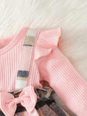 Baby Girl Pink Plaid Flannel Skirt Autumn Winter Gift