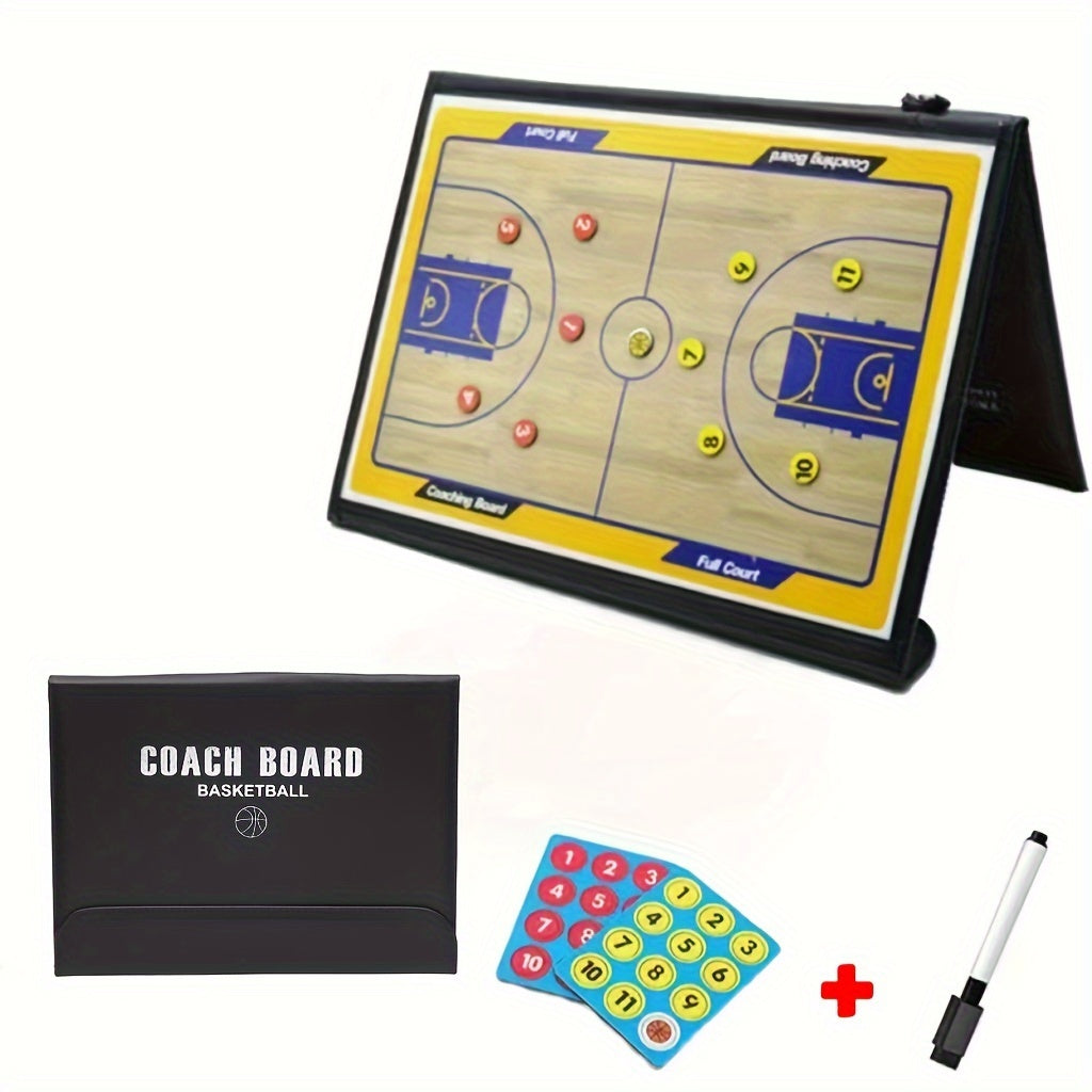 Professional Basketball Coach Tactical Board Set - Magnetic & Folding