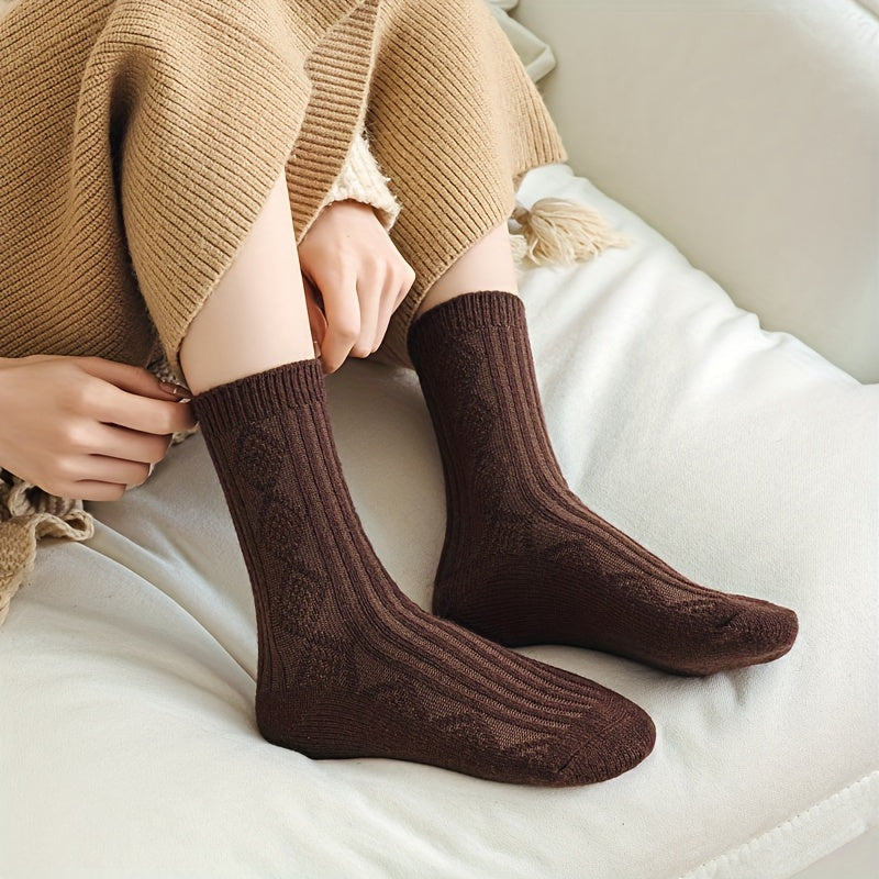 6 Pairs Argyle Pattern Socks Mid Tube Women's Stockings
