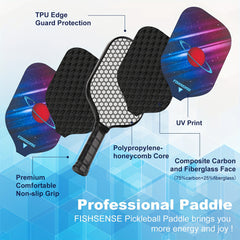 Carbon Fiber Pickleball Paddles Set of 2 Lightweight Rackets