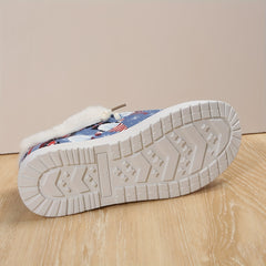 Christmas Santa Snow Shoes Fleece Lined Casual Winter Sneakers