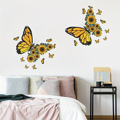 Butterfly Sunflower Wall Sticker Home Decor