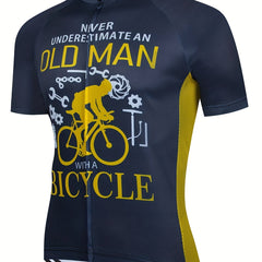 Men's Slogan Print Cycling Jersey Quick Dry Bicycle Suit