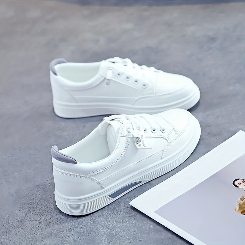 Women's Lace Up Low Board Shoes Lightweight Flats Sneakers