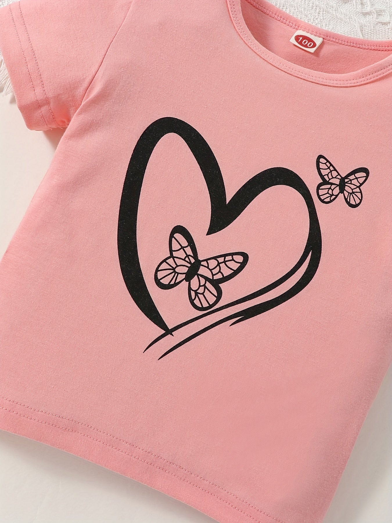 Toddler Girls Heart & Butterfly Graphic Tee & Shorts Set